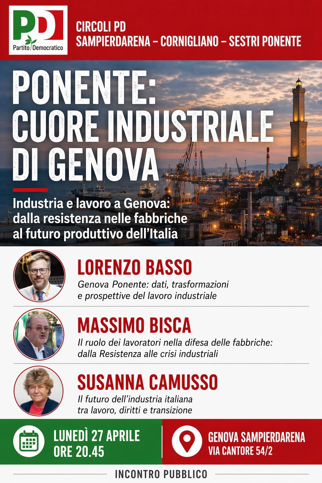 Ponente: cuore industriale di Genova. Industria e lavoro a Genova, dalla Resistenza nelle fabbriche al futuro produttivo dell'Italia.